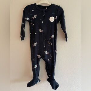 Petit Lem Midnight Blue Christmas Footie Pajamas